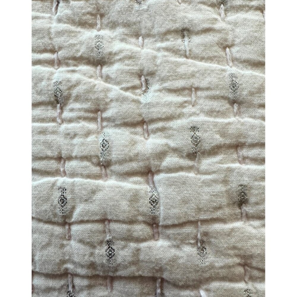 Serena & Lily Pink Quilted Euro Shams with Pom Poms (2) - Picture 4 of 5